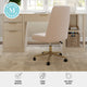Conch Shell Fabric/Polished Brass Frame |#| Fabric Height Adjustable Swivel Home Office Chair - Conch Shell/Polished Brass