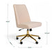 Conch Shell Fabric/Polished Brass Frame |#| Fabric Height Adjustable Swivel Home Office Chair - Conch Shell/Polished Brass