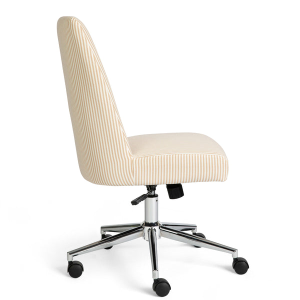 Conch Shell Fabric/Polished Brass Frame |#| Fabric Height Adjustable Swivel Home Office Chair - Conch Shell/Polished Brass