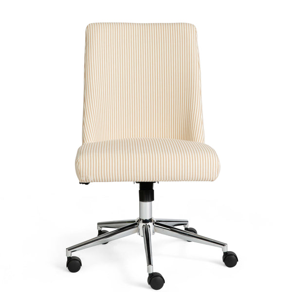 Conch Shell Fabric/Polished Brass Frame |#| Fabric Height Adjustable Swivel Home Office Chair - Conch Shell/Polished Brass