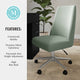 Sage Fabric/Polished Nickel Frame |#| Fabric Height Adjustable Swivel Home Office Chair - Sage/Polished Nickel