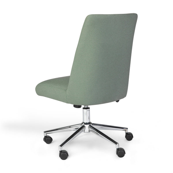 Sage Fabric/Polished Nickel Frame |#| Fabric Height Adjustable Swivel Home Office Chair - Sage/Polished Nickel