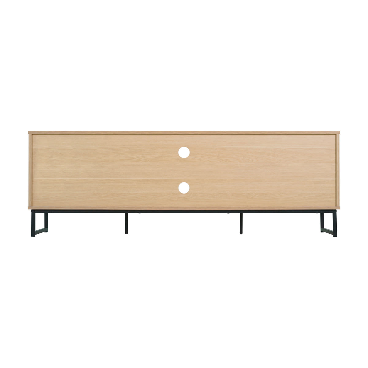 Natural |#| 65" TV Stand with Rattan Accented Storage Doors in Natural