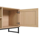 Natural |#| 65" TV Stand with Rattan Accented Storage Doors in Natural