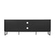 Black |#| 65" TV Stand with Rattan Accented Storage Doors in Black