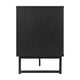 Black |#| 65" TV Stand with Rattan Accented Storage Doors in Black