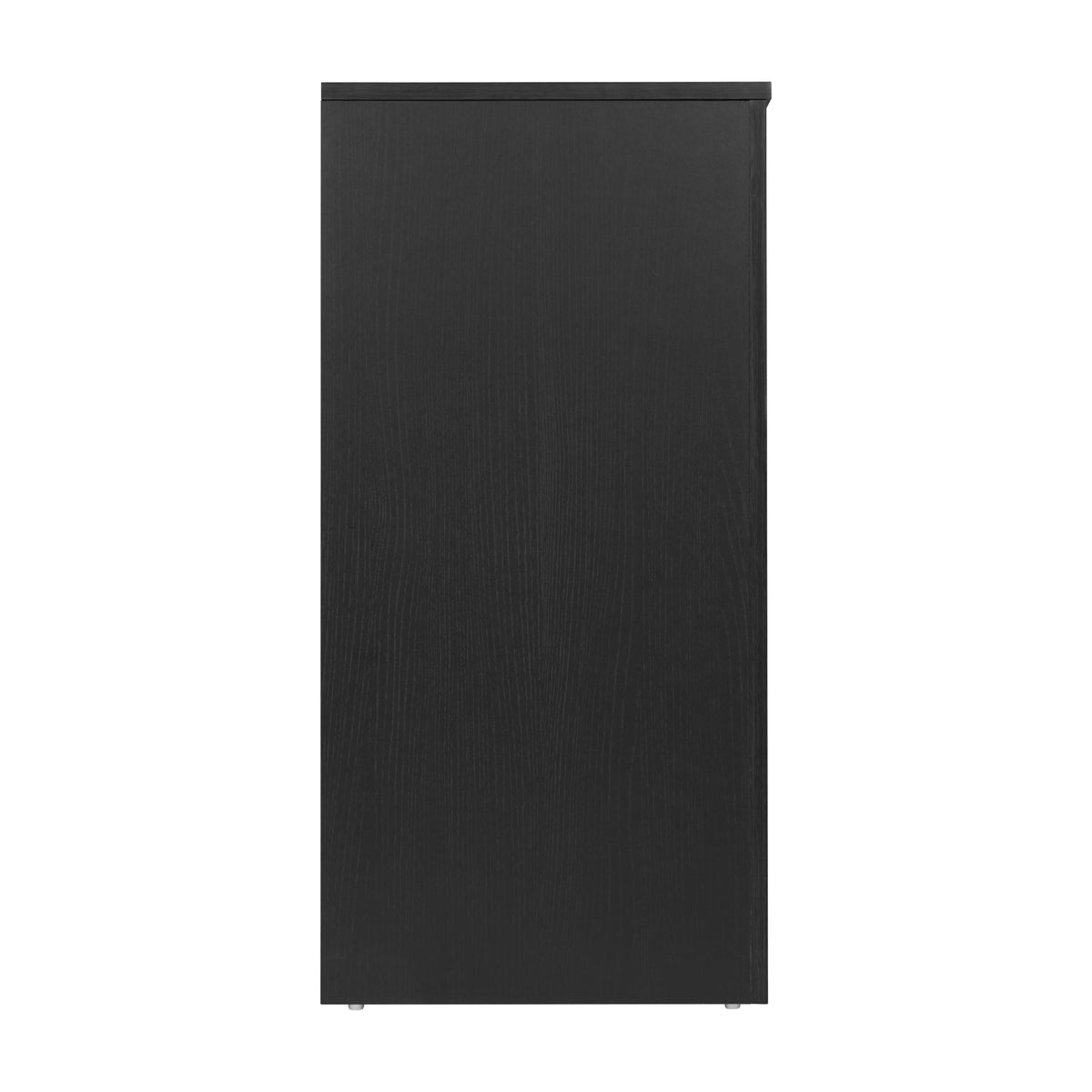 Black |#| 58" Sideboard with 2 Soft Close Doors and Adjustable Shelf - Black/Rattan