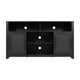 Black |#| 58" Sideboard with 2 Soft Close Doors and Adjustable Shelf - Black/Rattan