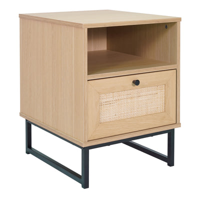 Mid-Century Modern Side Table with Storage Drawer and Shelf - View 1