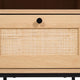 Natural |#| Mid-Century Modern Side Table with Storage Drawer and Shelf in Natural
