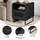 Black |#| Mid-Century Modern Side Table with Storage Drawer and Shelf in Black