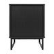 Black |#| Mid-Century Modern Side Table with Storage Drawer and Shelf in Black