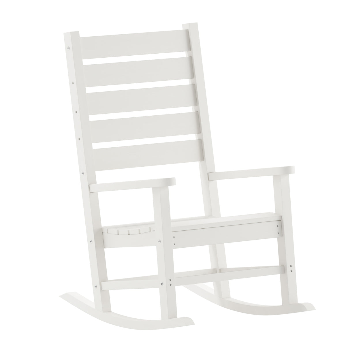 White |#| Classic Commercial Grade Outdoor All-Weather HDPE Rocking Chair in White