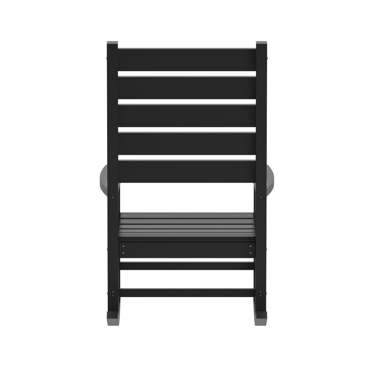 Black |#| Classic Commercial Grade Outdoor All-Weather HDPE Rocking Chair in Black