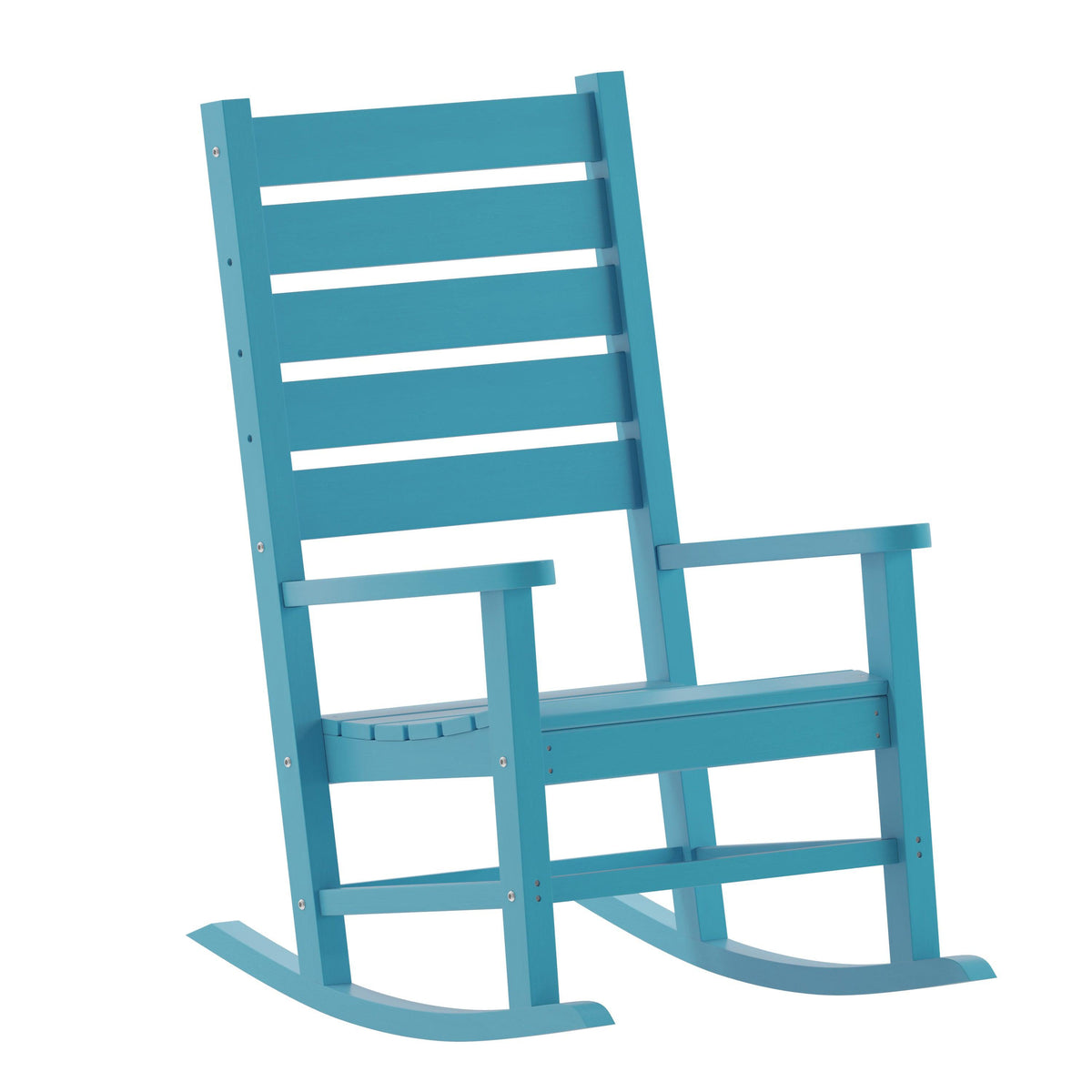 Blue |#| Classic Commercial Grade Outdoor All-Weather HDPE Rocking Chair in Blue