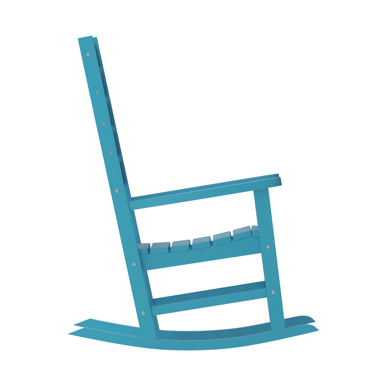 Blue |#| Classic Commercial Grade Outdoor All-Weather HDPE Rocking Chair in Blue