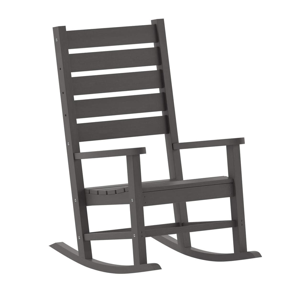 Gray |#| Classic Commercial Grade Outdoor All-Weather HDPE Rocking Chair in Gray