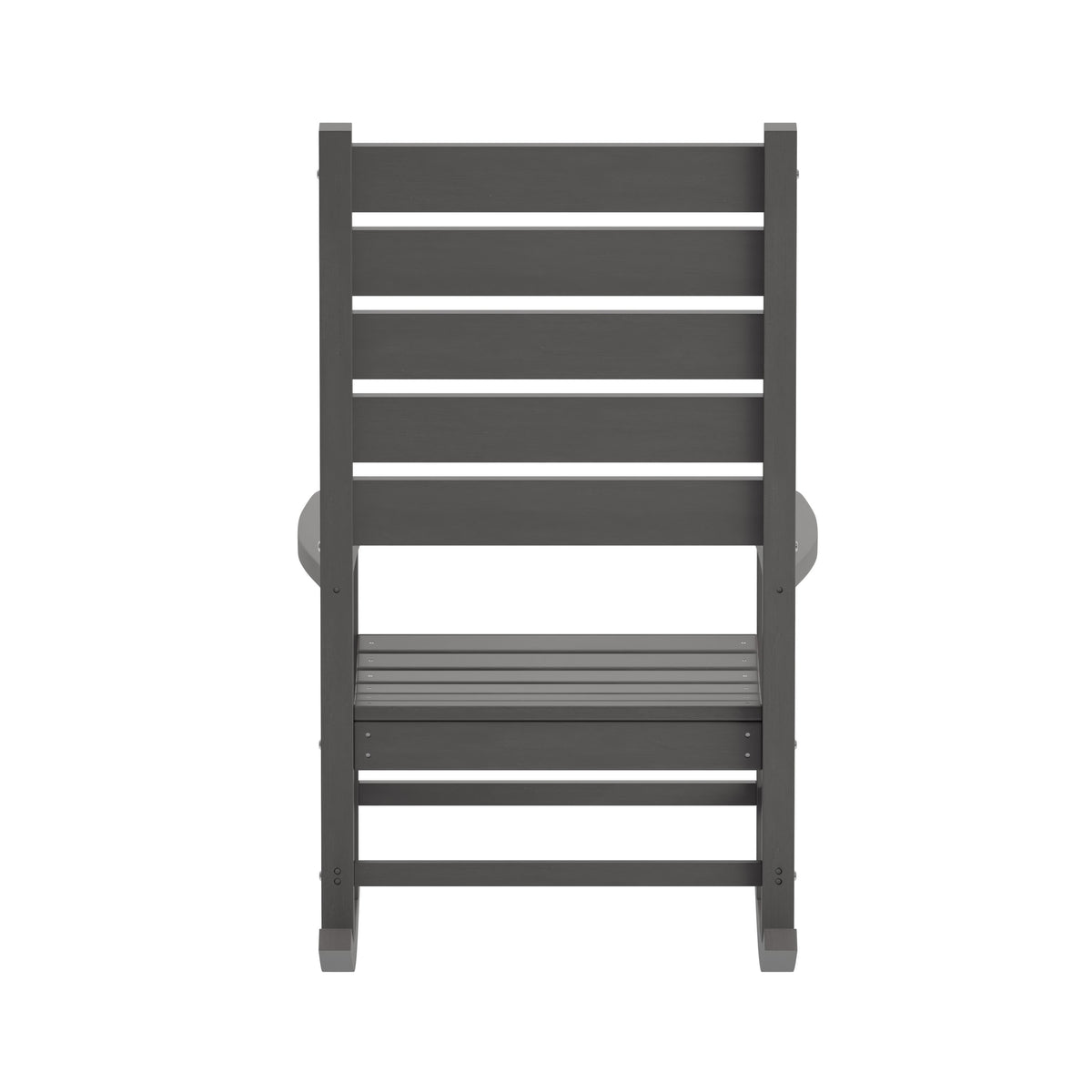 Gray |#| Classic Commercial Grade Outdoor All-Weather HDPE Rocking Chair in Gray
