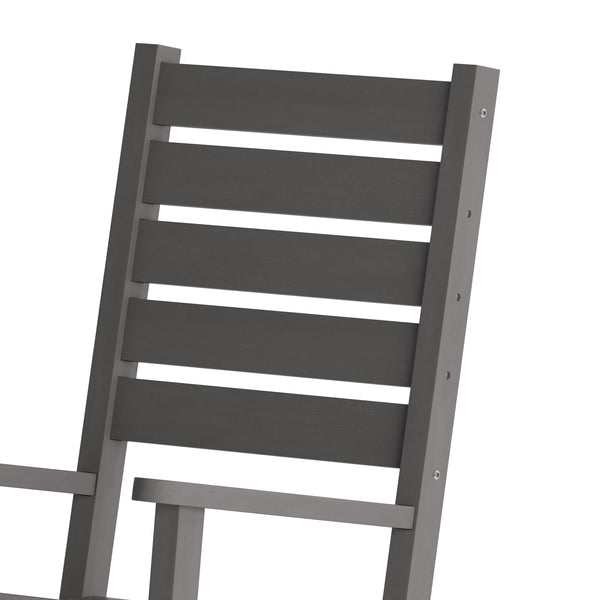 Gray |#| Classic Commercial Grade Outdoor All-Weather HDPE Rocking Chair in Gray