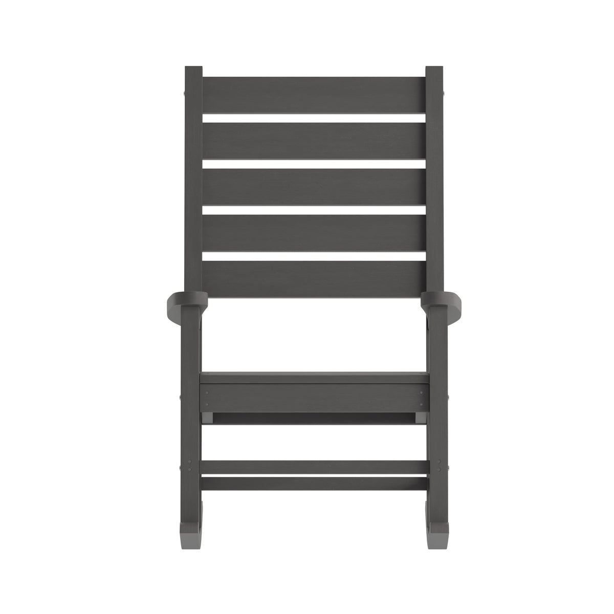 Gray |#| Classic Commercial Grade Outdoor All-Weather HDPE Rocking Chair in Gray
