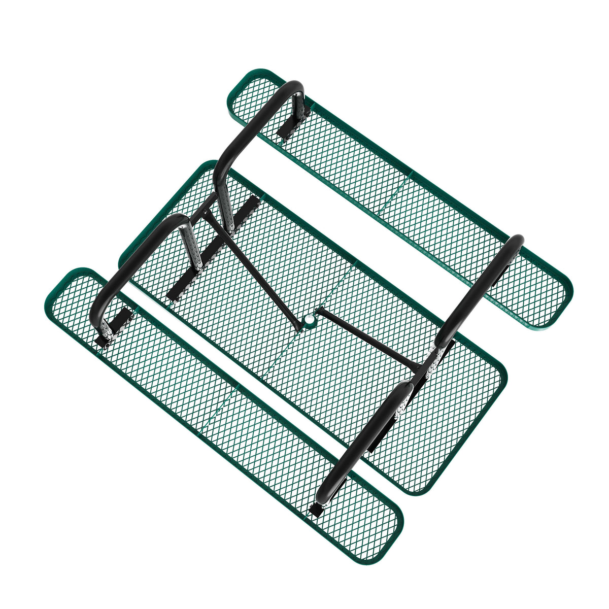 Green,6' |#| Commercial Grade 6' Rectangular Expanded Mesh Metal Outdoor Picnic Table - Green
