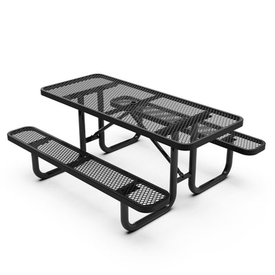 Commercial Grade Expanded Mesh Metal Outdoor Picnic Table - View 1