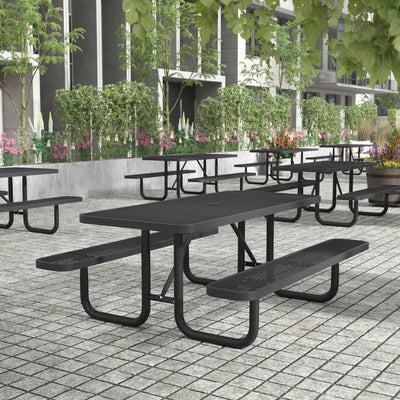 Commercial Grade Expanded Mesh Metal Outdoor Picnic Table - View 2