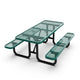 Green,6' |#| Commercial Grade 6' Rectangular Expanded Mesh Metal Outdoor Picnic Table - Green