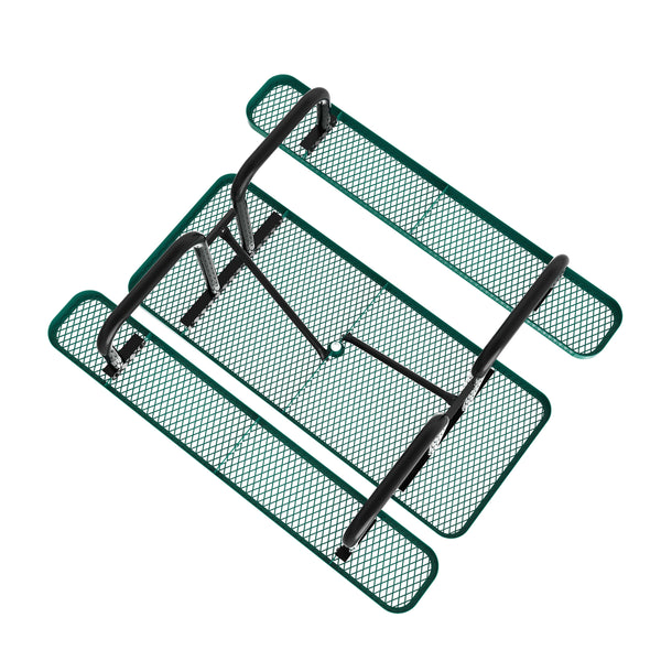 Green,6' |#| Commercial Grade 6' Rectangular Expanded Mesh Metal Outdoor Picnic Table - Green