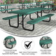 Green,8' |#| Commercial Grade 8' Rectangular Expanded Mesh Metal Outdoor Picnic Table - Black