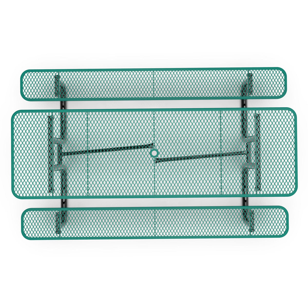 Green,8' |#| Commercial Grade 8' Rectangular Expanded Mesh Metal Outdoor Picnic Table - Black