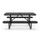 Black,6' |#| Commercial Grade 6' Rectangular Expanded Mesh Metal Outdoor Picnic Table - Black