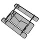 Black,6' |#| Commercial 6' Rectangular Expanded Mesh Metal Picnic Table with Anchors - Black