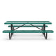 Green,8' |#| Commercial 8' Rectangular Expanded Mesh Metal Picnic Table with Anchors - Green