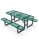 Green,6' |#| Commercial 6' Rectangular Expanded Mesh Metal Picnic Table with Anchors - Green