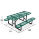 Green,6' |#| Commercial 6' Rectangular Expanded Mesh Metal Picnic Table with Anchors - Green