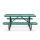 Green,6' |#| Commercial 6' Rectangular Expanded Mesh Metal Picnic Table with Anchors - Green