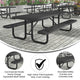 Black,8' |#| Commercial 8' Rectangular Expanded Mesh Metal Picnic Table with Anchors - Black