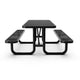 Black,8' |#| Commercial 8' Rectangular Expanded Mesh Metal Picnic Table with Anchors - Black