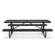 Black,8' |#| Commercial 8' Rectangular Expanded Mesh Metal Picnic Table with Anchors - Black