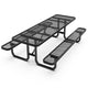 Black,8' |#| Commercial 8' Rectangular Expanded Mesh Metal Picnic Table with Anchors - Black