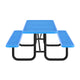 Blue,8' |#| Commercial 8' Rectangle Mesh Metal Outdoor Picnic Table with Ground Anchors-Blue