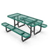 Green,6' |#| Commercial 6' Rectangular Expanded Mesh Metal Picnic Table with Anchors - Green