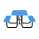 Blue,6' |#| Commercial 6' Rectangle Mesh Metal Outdoor Picnic Table with Ground Anchors-Blue