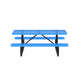 Blue,6' |#| Commercial 6' Rectangle Mesh Metal Outdoor Picnic Table with Ground Anchors-Blue