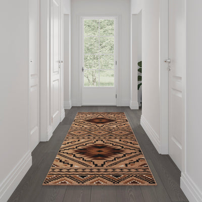Marana Collection Southwestern Area Rug - Olefin Rug with Cotton Backing - Entryway, Living Room, Bedroom
