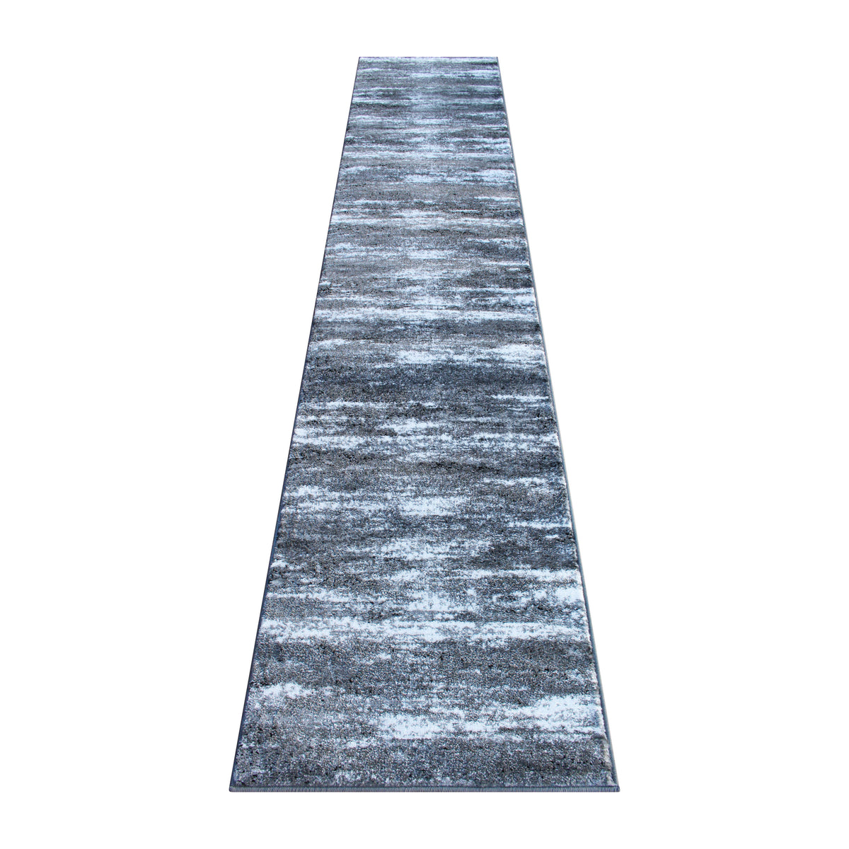 Grey,2' x 11' |#| Distressed Motif Indoor Jute Back Olefin 2' x 11' Area Rug in Gray