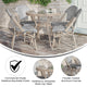 Black & White Textilene/Light Natural Frame |#| Indoor/Outdoor Commercial Bistro Set with Table and 4 Chairs in Blk/Wht