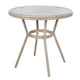 Black & White Textilene/Light Natural Frame |#| Indoor/Outdoor Commercial Bistro Set with Table and 4 Chairs in Blk/Wht