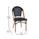 Black Textilene/Natural Frame |#| Indoor/Outdoor Commercial Bistro Set with Table and Four Chairs in Black